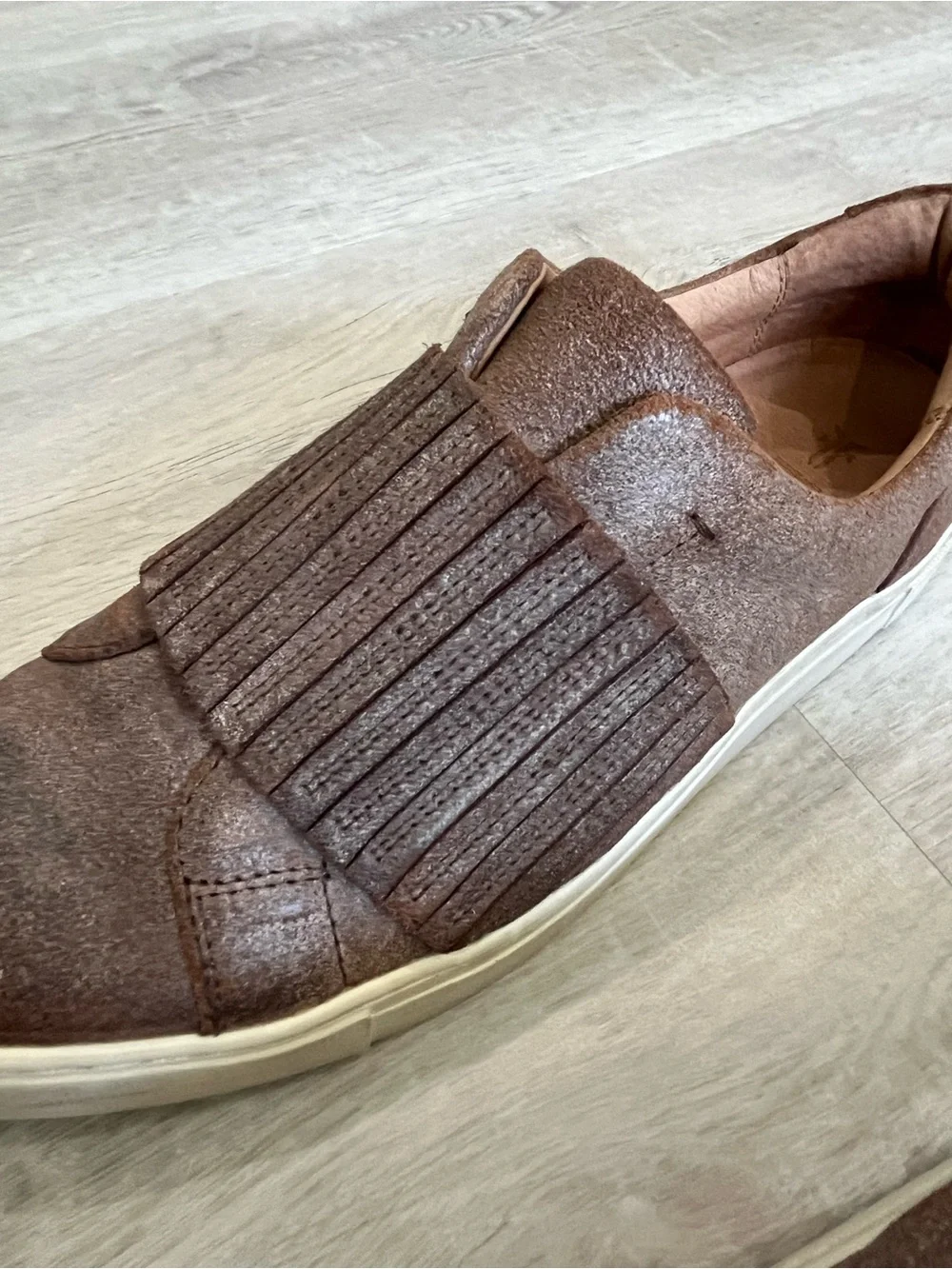 Frye Ivy Gore Slip On Chocolate Brown Leather Sneakers Shoes Womens 9 Comfort